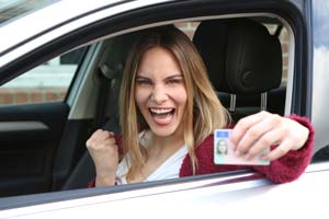 Teen driver celebrates getting drivers license